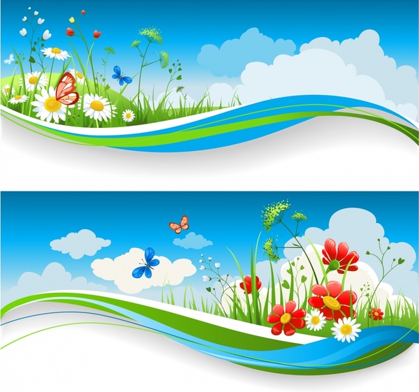 spring background templates colorful blooming flowers decor