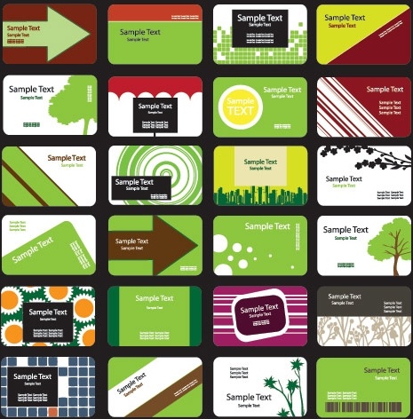green theme card template vector