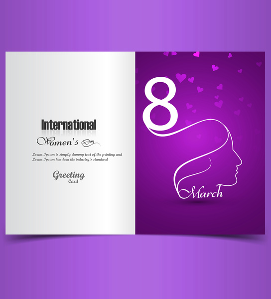 greeting card with text 8th march happy womens day presentation colorful background