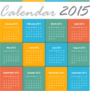 grid calendar15 vector design