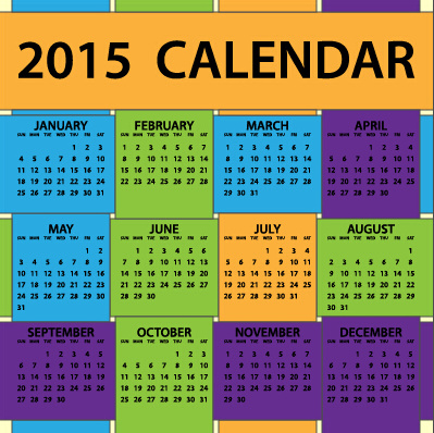 grid colored calendar15 vector