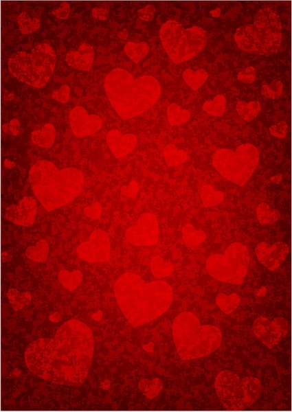 grunge background with hearts