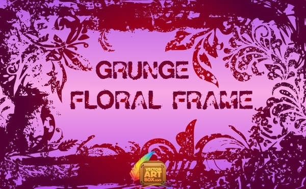 Grunge Floral Frame