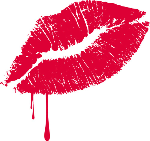 grunge lipstick design vector