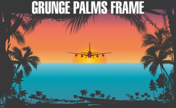 Grunge Palms Frame