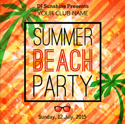 grunge styles party poster summer vector