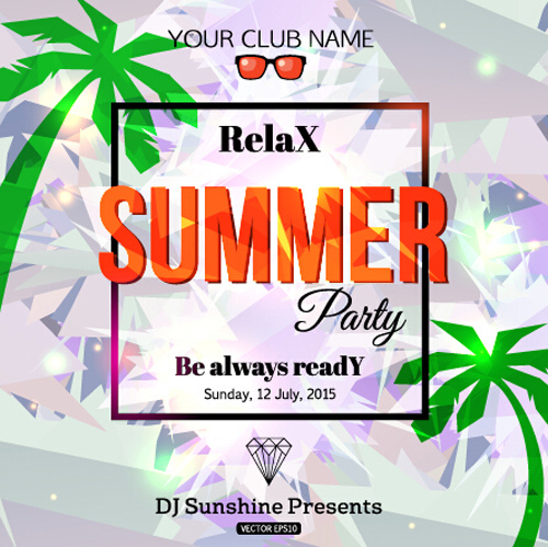 grunge styles party poster summer vector