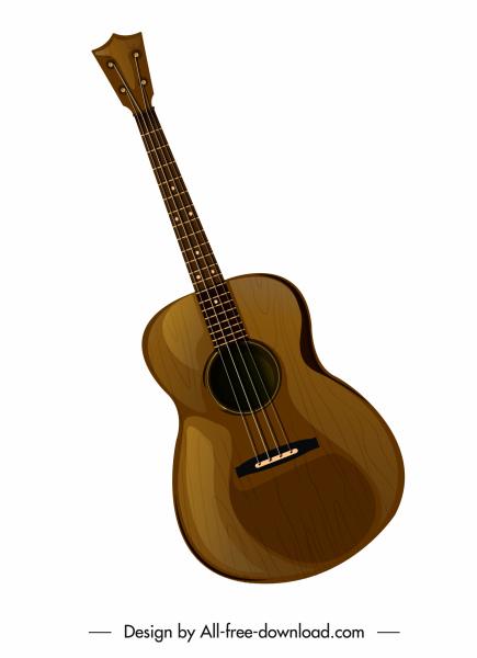 guitar instrument icon colored classical design