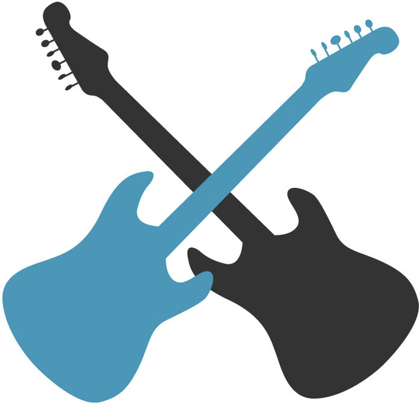 Guitar silhouettes Free vector in Adobe Illustrator ai