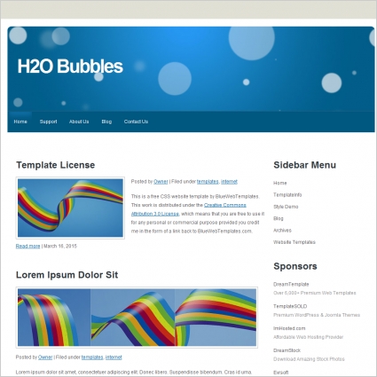 H2O Bubbles Template 