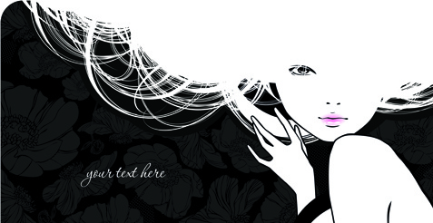 hairdresser and beauty salon theme vector background
