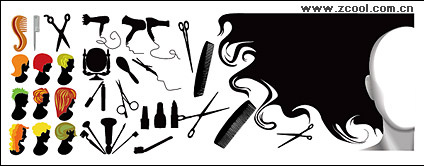 Hairdressing series element vector material