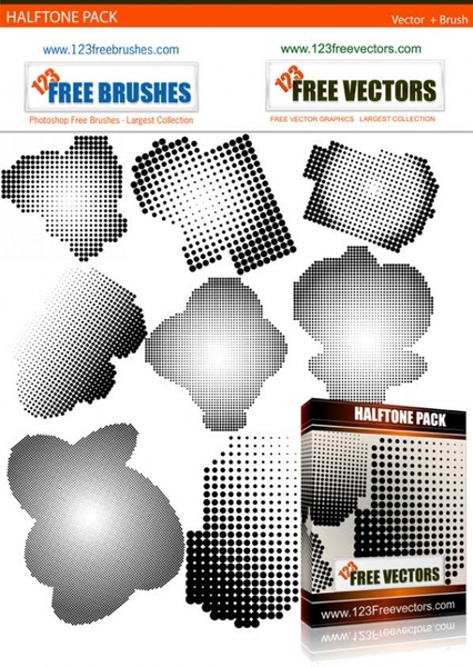 halftone free vector and photoshop brush