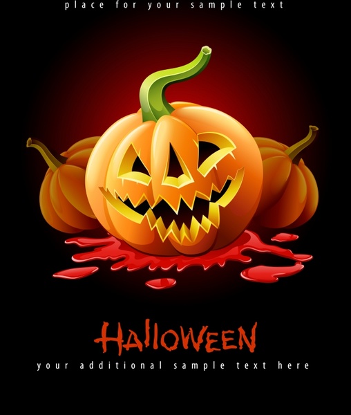 halloween background with pumpkin vector