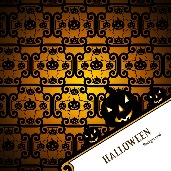 halloween beautiful card colorful pumpkins party background vector