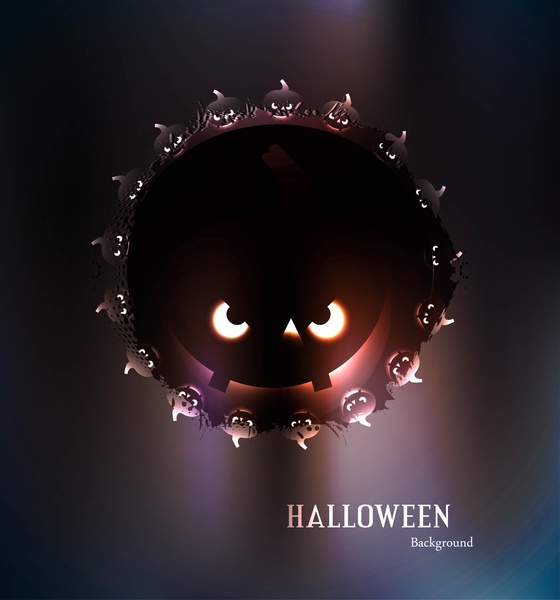 halloween bright colorful pumpkins party vector background