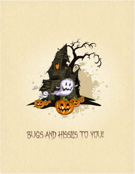 halloween cartoon castle background vector