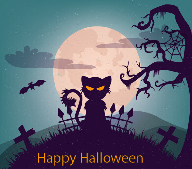 halloween horror night vector background