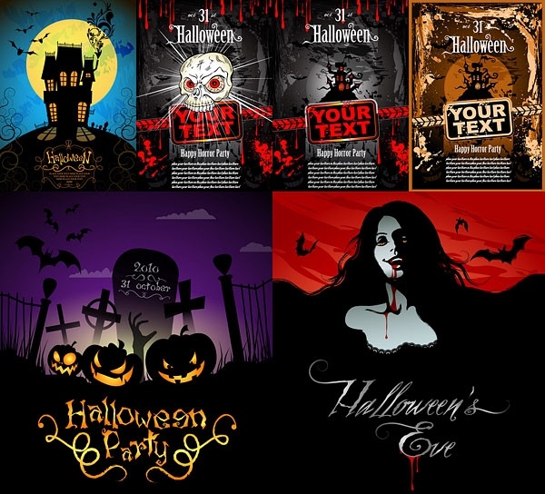 halloween horror poster vector