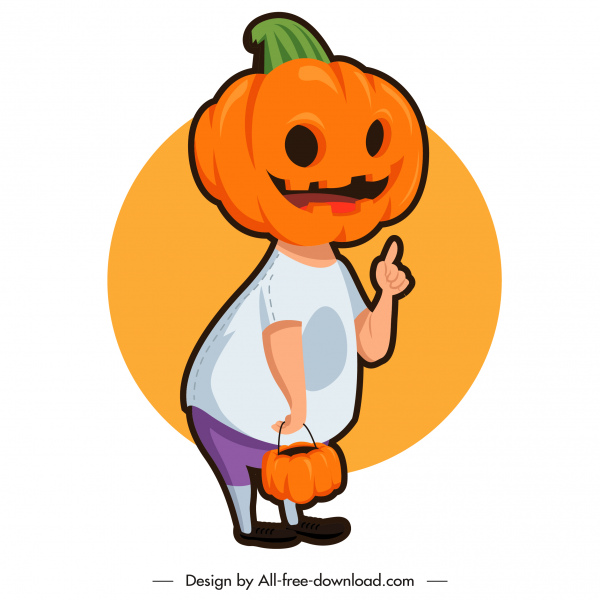 halloween icon pumpkin evil sketch cartoon character