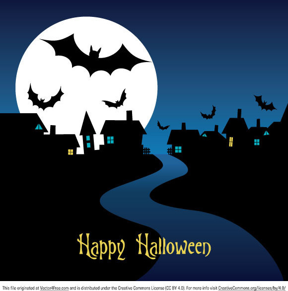 halloween night card vector