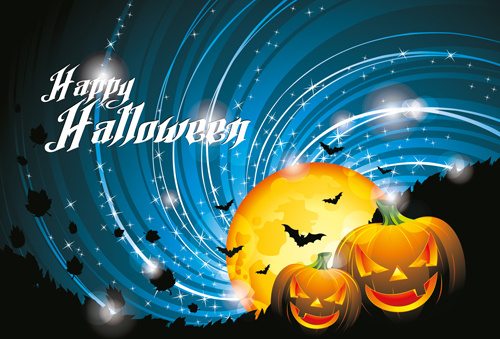 halloween party background with pumpkin vector