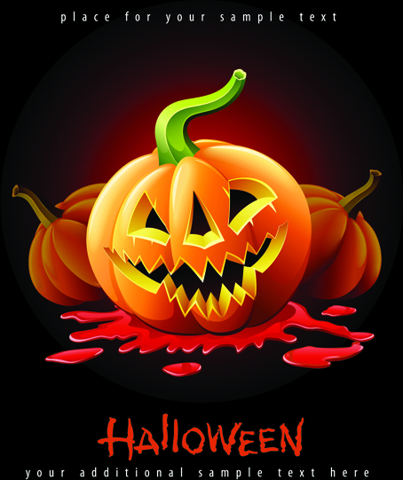 halloween party flyer cover pumpkin vector