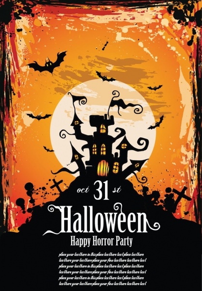 Halloween Party Invitation Vector Illustration