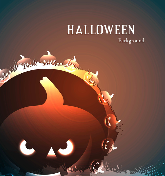 halloween party scary pumpkins bright colorful vector background
