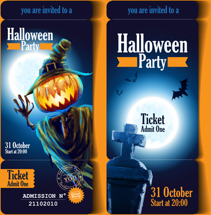halloween party ticket vector