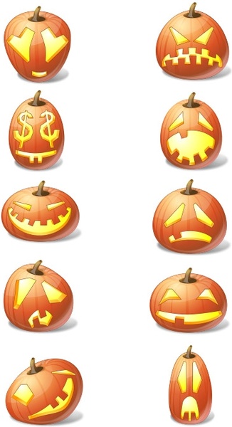 Halloween Pumpkin Emoticons icons pack
