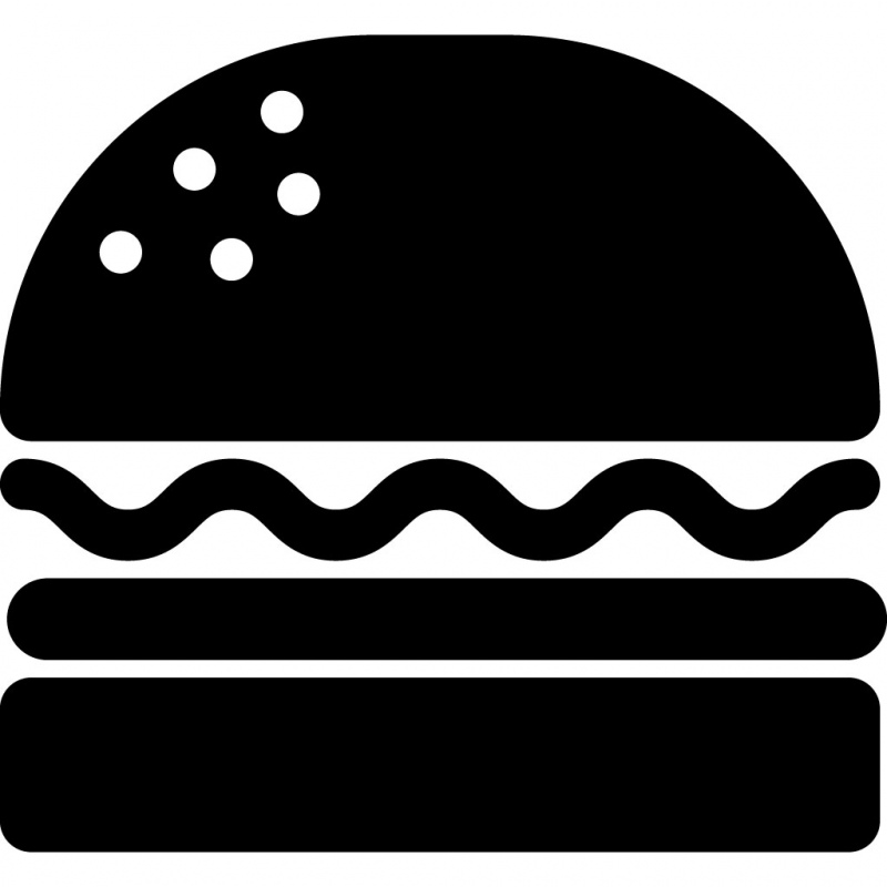 hamburger sign icon flat contrast black white outline