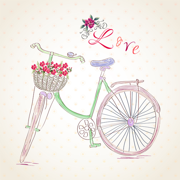 hand draw bicycle love background