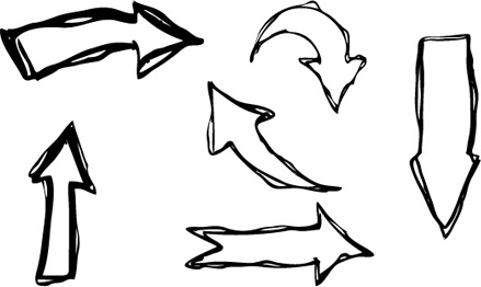 hand drawn arrows creative vector
