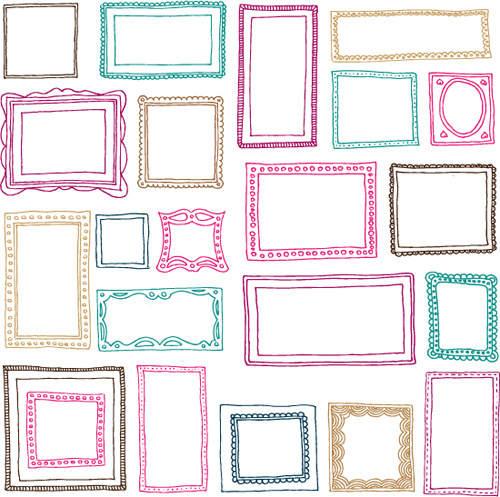 hand drawn colored frame vector
