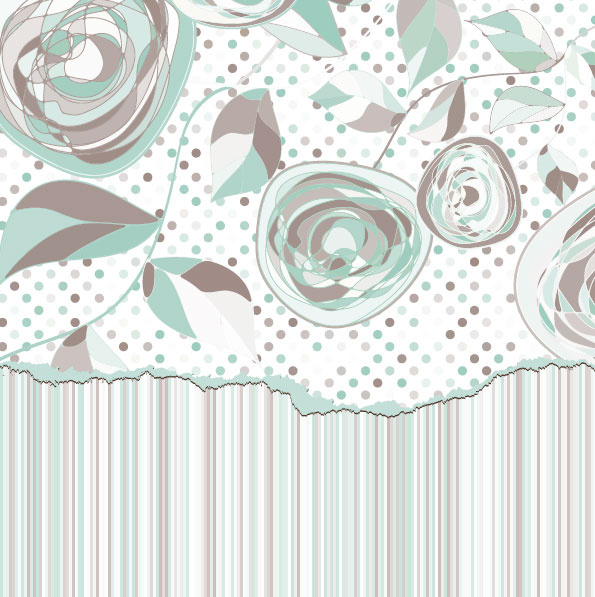 hand drawn floral and paper of background vector