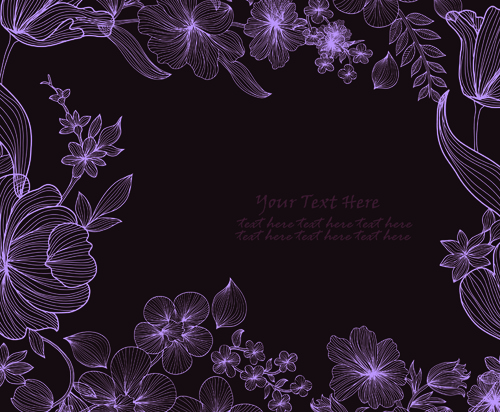 hand drawn floral backgrounds vector