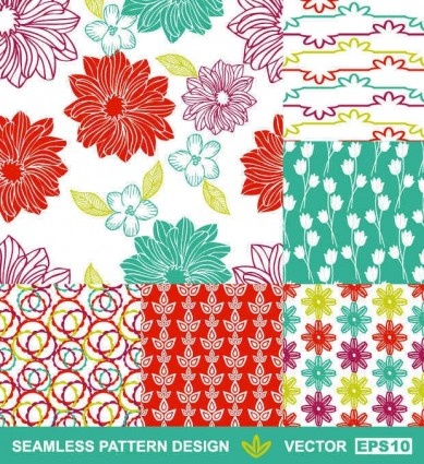 hand drawn florals pattern vector graphic 