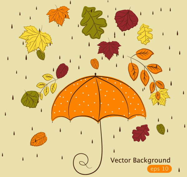 hand drawn maple leaf elements vector background