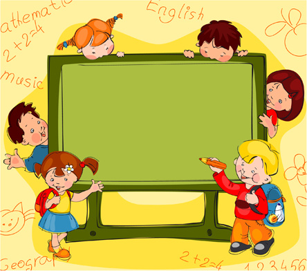 hand drawn school kids vector background 