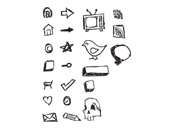
								Hand Drawn Vector Icons							