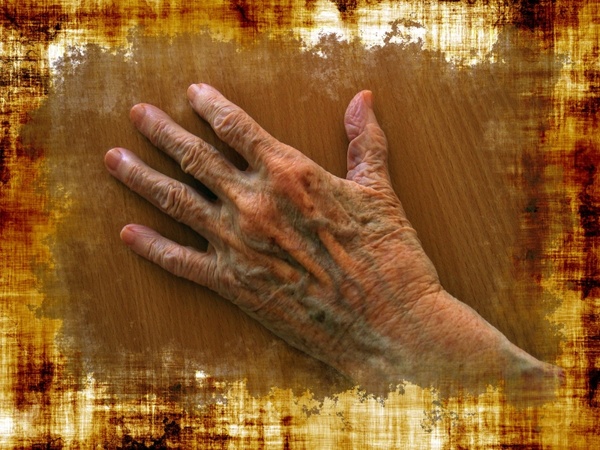 hand old age