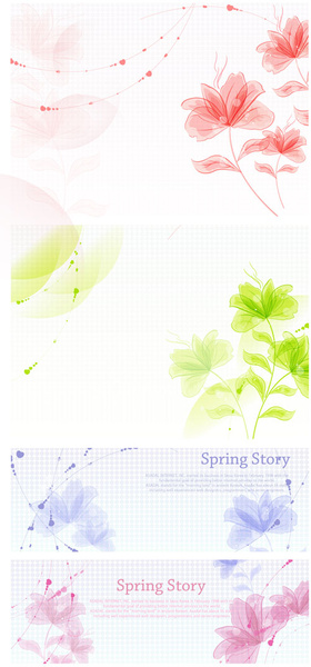 hand painted floral background vector graphic