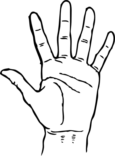 Hand Palm Facing Out clip art