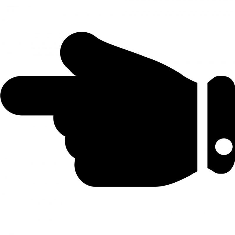 hand point left flat silhouette icon