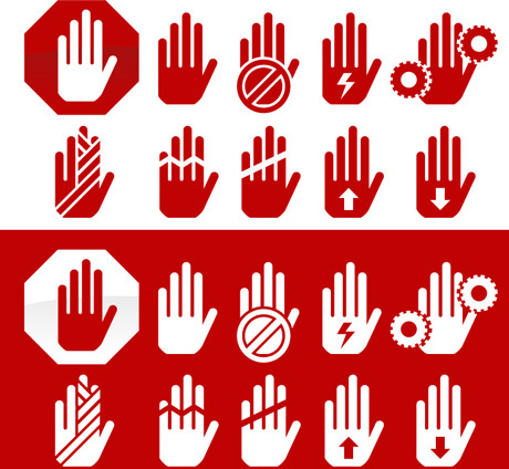hand warning icon vector