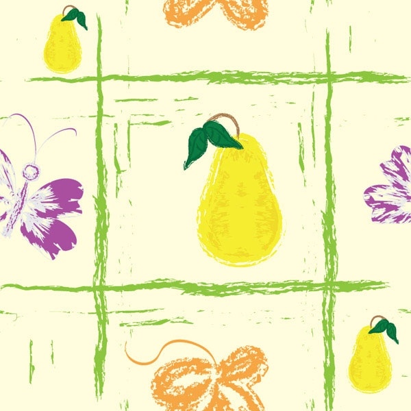handpainted fruit background vector 2