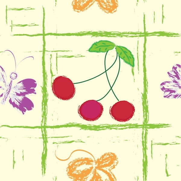 handpainted fruit background vector 3