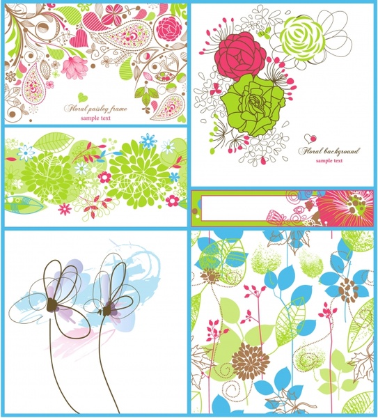 floral card background templates elegant handdrawn decor