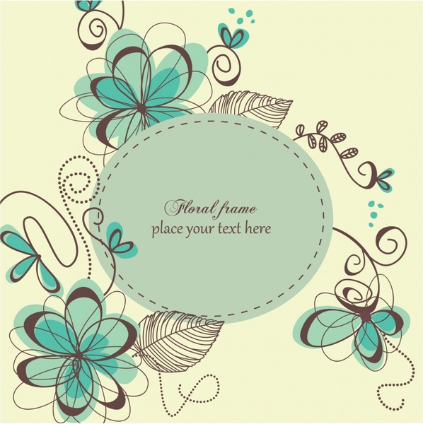floral background classic flat handdrawn sketch